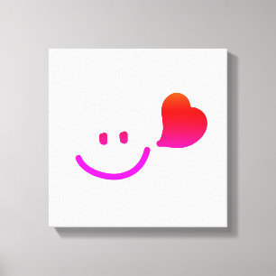 Cara sonriente linda con corazón – Arte minimalist