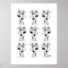 Cara Tonta en Blanco y Negro: Póster