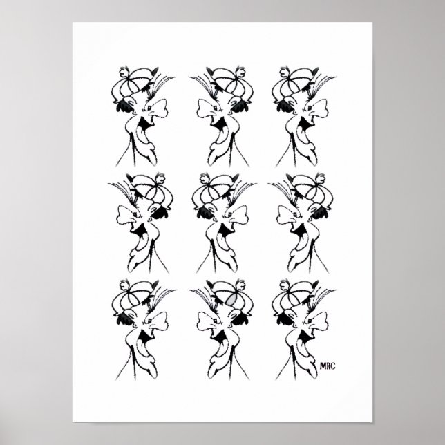 Cara Tonta en Blanco y Negro: Póster (Frente)