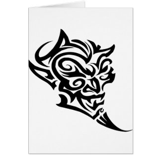 Cara tribal Satan del diablo del tatuaje