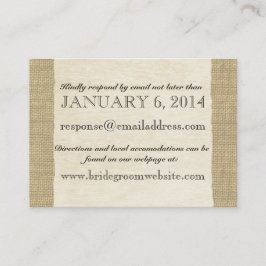 Cara vintage y Burlap Aspecto Insertar tarjeta