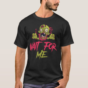 cara zombie, Halloween feliz, camiseta negra y ros