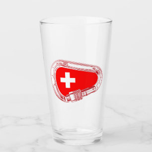 Carabiner de escalada con bandera de Suiza