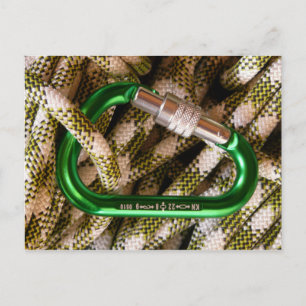 Carabiner y tarjeta postal de pista de escalada