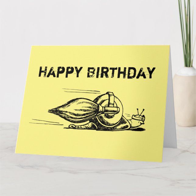 Caracol Cohete en Tarjeta de Cumpleaños (Anverso)
