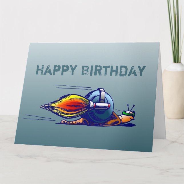Caracol de cohete con tarjeta de cumpleaños (Anverso)