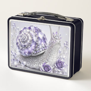 Caracol de cristal morado plateado