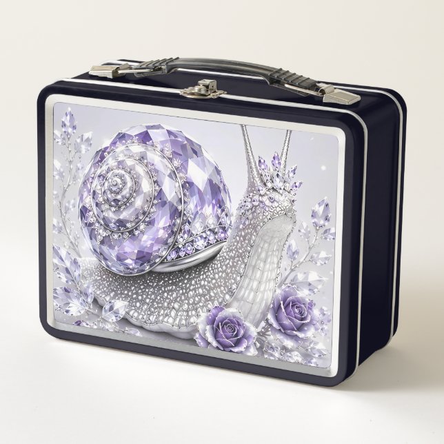 Caracol de cristal morado plateado (Anverso)