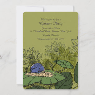 Caracol en la invitación al jardín