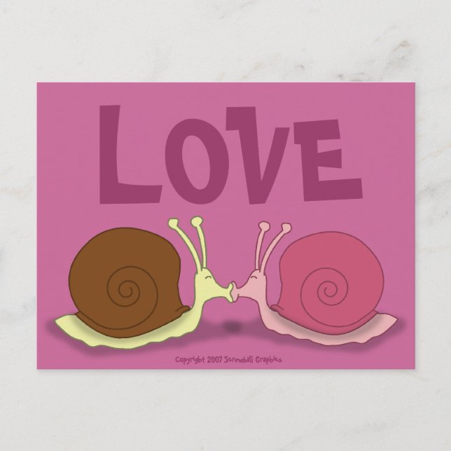 Caracoles enamorados postal (Anverso)