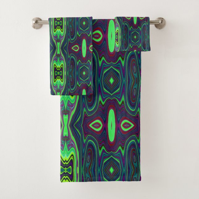 Carácter abstracto retro, patrón rojo y azul (In situ)