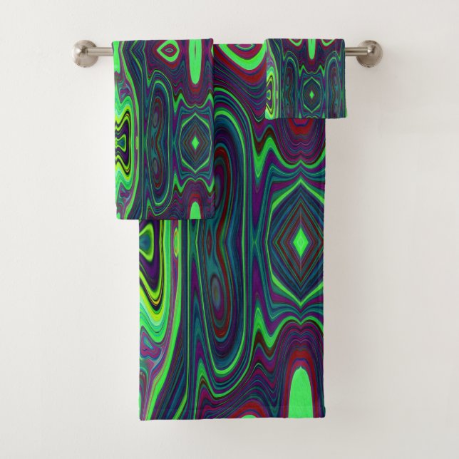 Carácter abstracto retro, patrón rojo y azul (In situ)