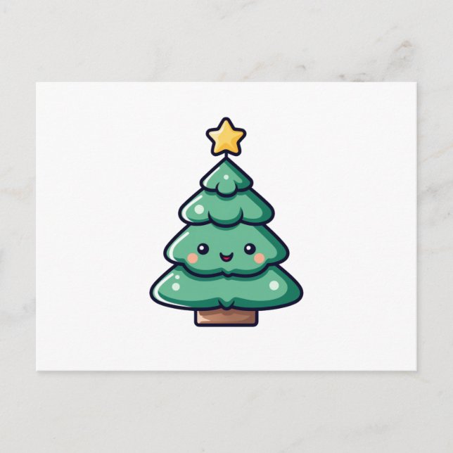 Carácter adorable de árbol de Navidad cutáneo (Anverso)