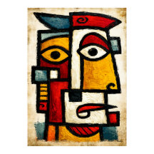 Carácter Cubista Primitivo 1 Arte Abstracto en Neg