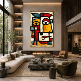 Carácter Cubista Primitivo 1 Arte Abstracto en Neg