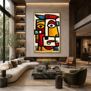 Carácter Cubista Primitivo 1 Arte Abstracto en Neg