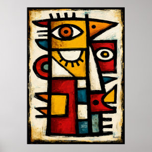 Carácter Cubista Primitivo 2 Arte Abstracto en Neg