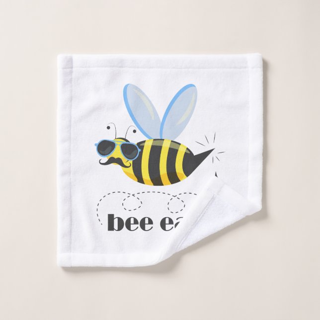 Carácter de abeja con gafas de sol bigote Bee Fáci (Toallita)