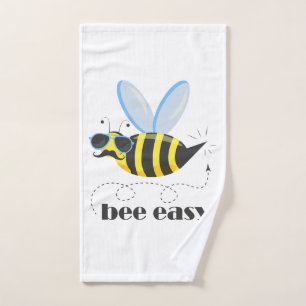 Carácter de abeja con gafas de sol bigote Bee Fáci