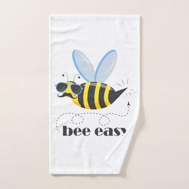 Carácter de abeja con gafas de sol bigote Bee Fáci (Toalla de mano)