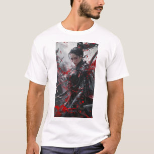 Carácter de mujer anime en camiseta con formato PN