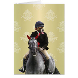 Carácter divertido de jinete de caballos