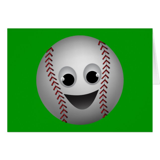Carácter gráfico de béisbol sonriente (Anverso (Horizontal))