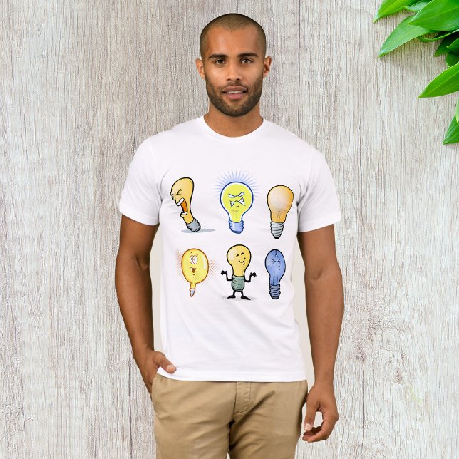 Caracteres de bombilla de luz camiseta de hombres (Subido por el creador)