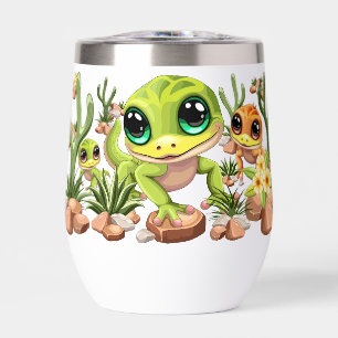 Caracteres de dibujos animados de Baby Geckos Cute