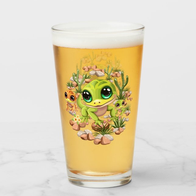 Caracteres de dibujos animados de Baby Geckos Cute (Anverso (lleno))