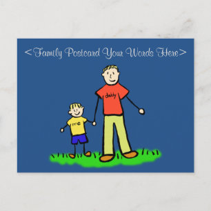 Caracteres de familia padre e hijo de postal perso