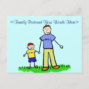 Caracteres de familia padre e hijo de postal perso
