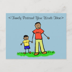Caracteres de familia padre e hijo de postal perso