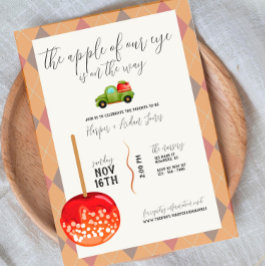 Caramel Apple - Invitación de Baby Shower roja