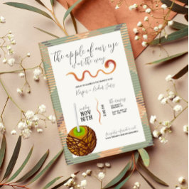 Caramel Apple - Invitación verde a Baby Shower