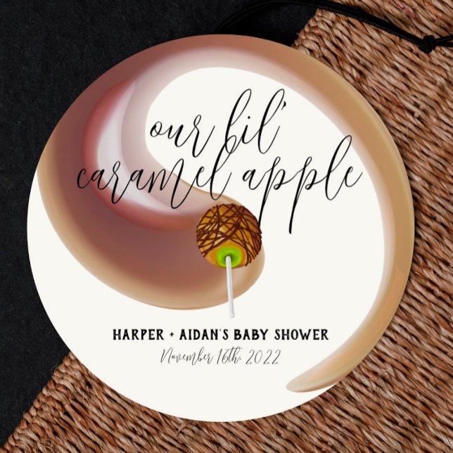 Caramel Apple - Pegatina de favores de Baby Shower (Subido por el creador)