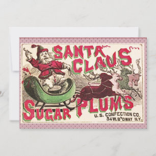 Caramelo Antiguo Anuncio de Azúcar Ciruelas Santa 