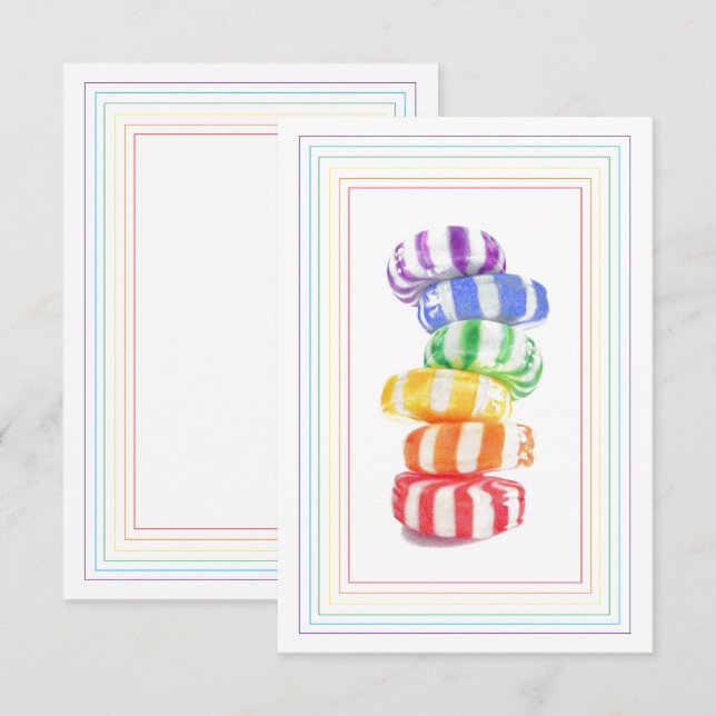 CARAMELO ARCOIRIS Tarjeta Plana 3.5x5 (Anverso / Reverso)