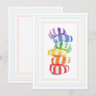CARAMELO ARCOIRIS Tarjeta plana 4.5x6.25