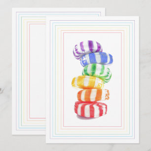 CARAMELO ARCOIRIS Tarjeta plana 5.5x7.5