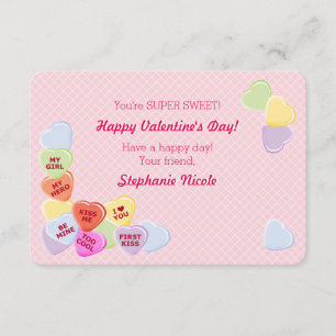 Caramelo de las tarjetas del día de San Valentín