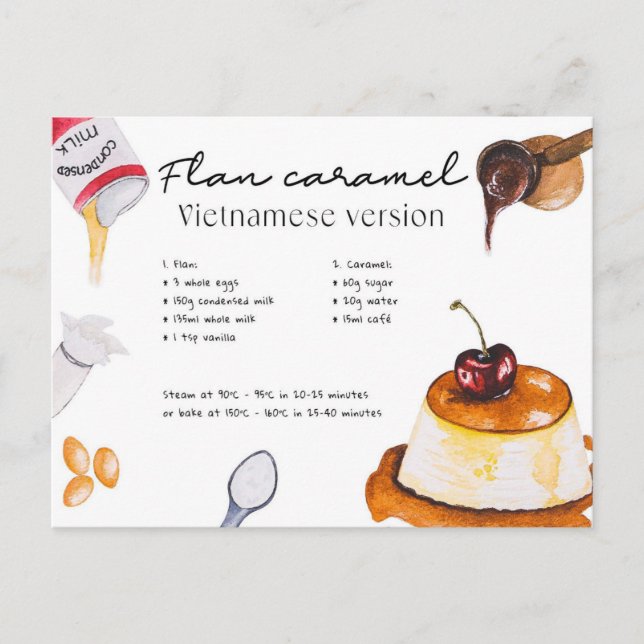 Caramelo flán - postal (Anverso)