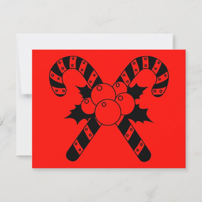 Caramelos de Navidad & muérdago Feliz Navidad Negr (Anverso)