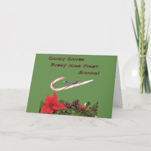 Caramelos en Forma de Bastón Tarjeta de Navidad de