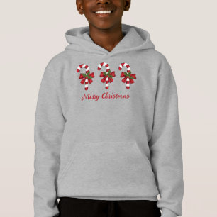 Caramelos Navideños Rojos Y Blancos Y Texto Feliz