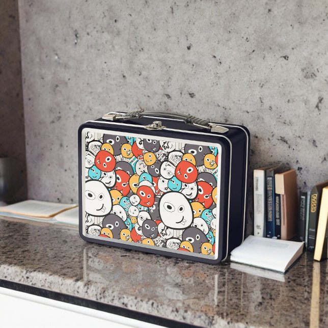 Caras de montura de Doodle multicolor (Lunchbox )