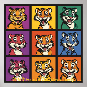 Caras de Tigre de Arte Pop Colorido  Por qué funci