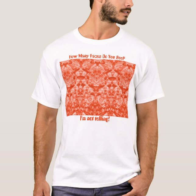 Caras del ruibarbo en el naranja, camiseta (Anverso)