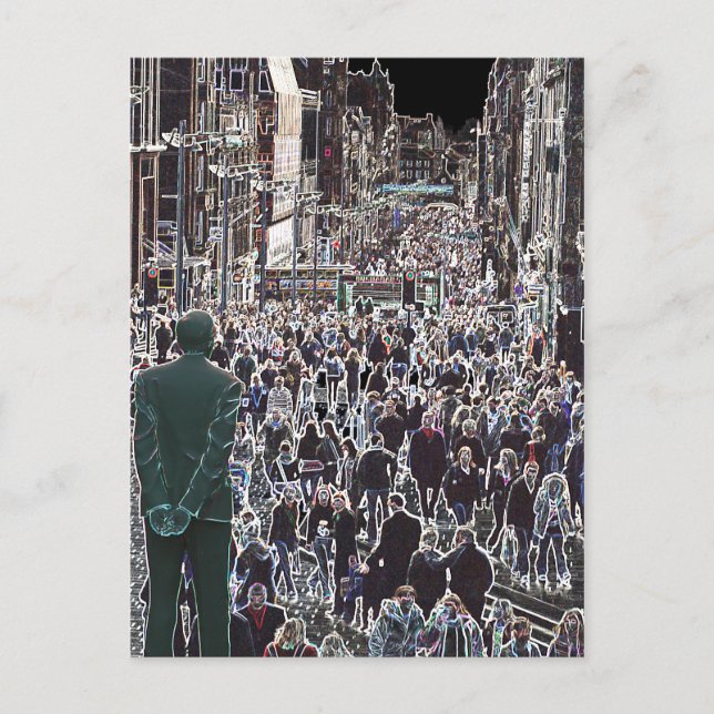 Caras en la tarjeta postal de la multitud Glasgow  (Anverso)