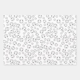 Caras sonrientes envueltas hojas de papel